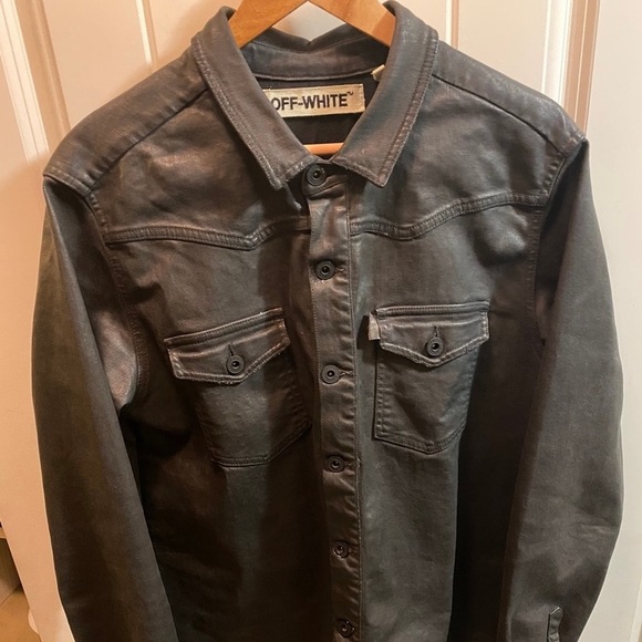 Off white jean button up